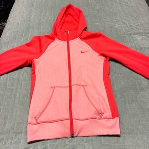 Nike Therma-Fit Hooded Jacket, Zip Up, Hoodie, Red, Running, Size XS